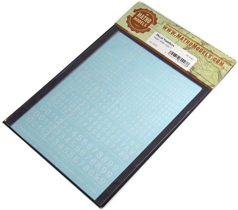 Matho Decal Numbers - small, white, type 1 | 5449612800038