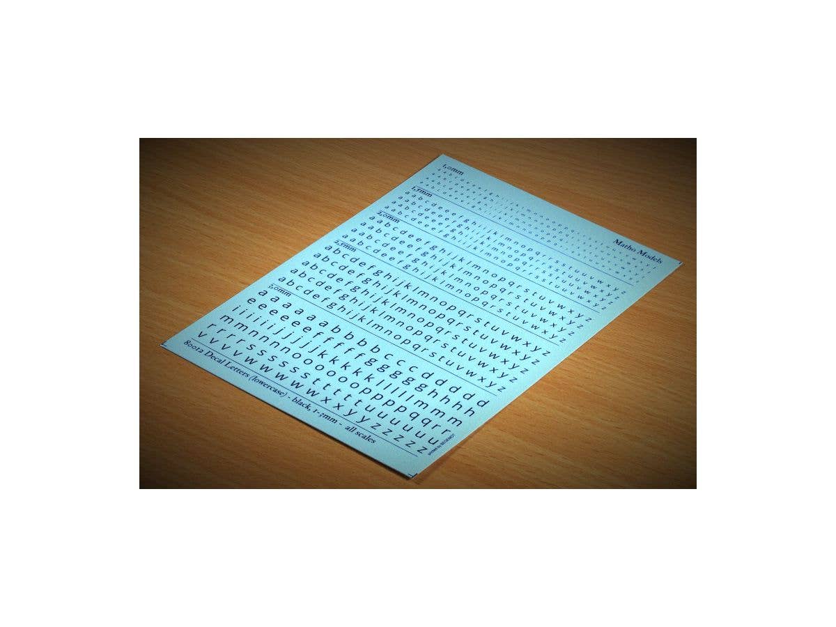 Matho Decal Letters (lowercase) - black, 1-3mm | 5449612800120