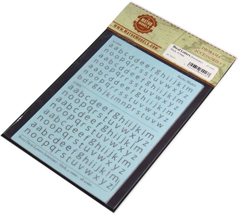 Matho Decal Letters (lowercase) - black, 4-5mm | 5449612800137