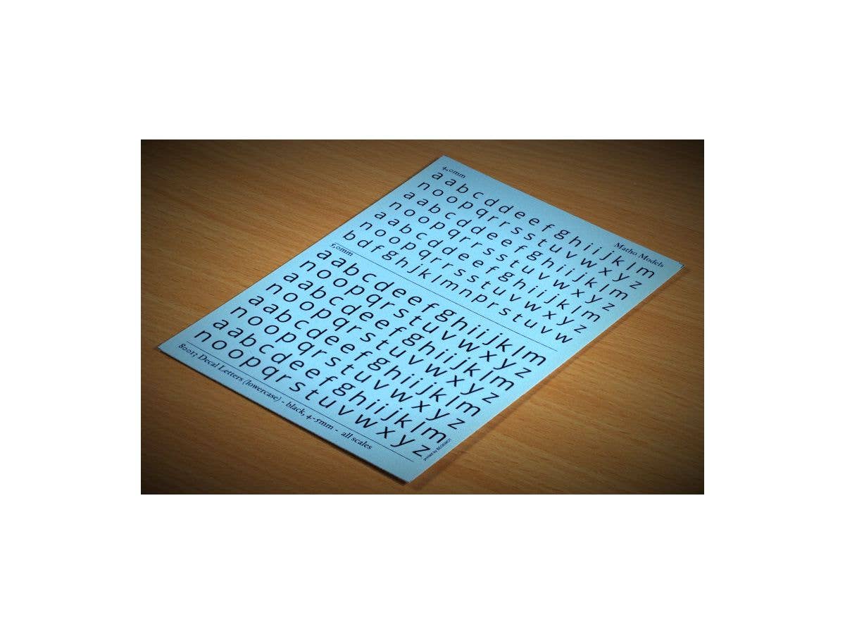 Matho Decal Letters (lowercase) - black, 4-5mm | 5449612800137