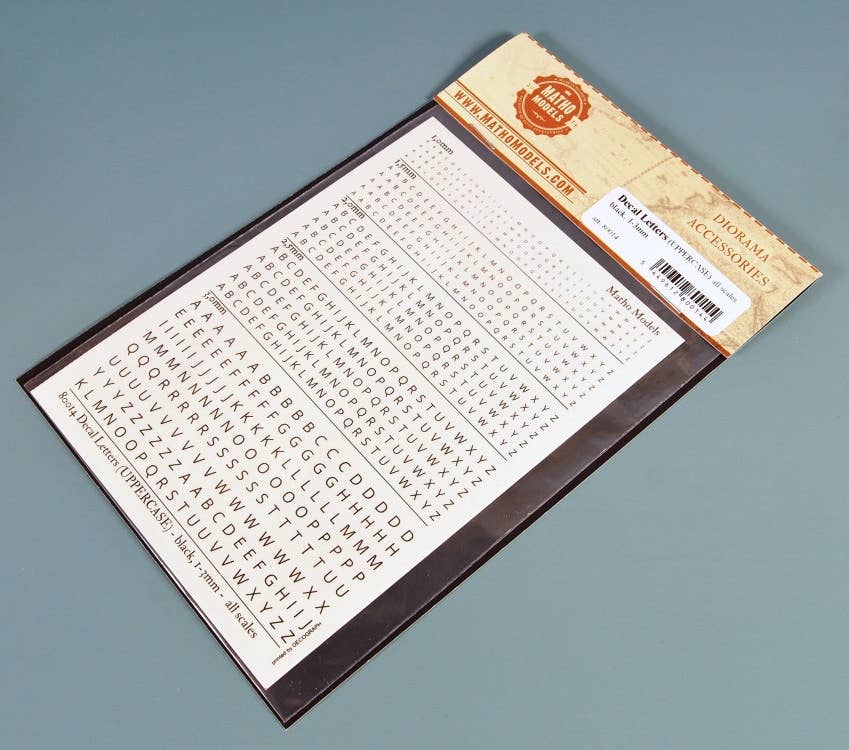 Matho Decal Letters (UPPERCASE) - black, 1-3mm | 5449612800144