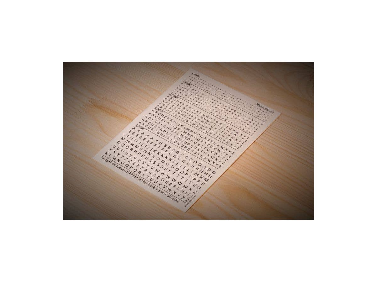 Matho Decal Letters (UPPERCASE) - black, 1-3mm | 5449612800144