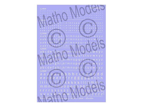 Matho Decal Letters (lowercase) - white, 1-3mm | 5449612800168
