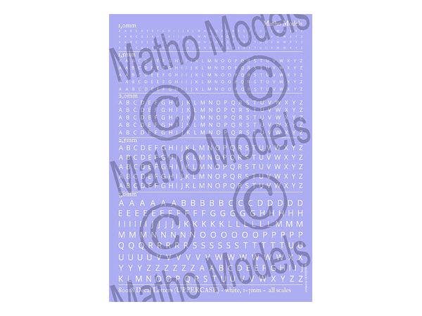 Matho Decal Letters (UPPERCASE) - white, 1-3mm | 5449612800182