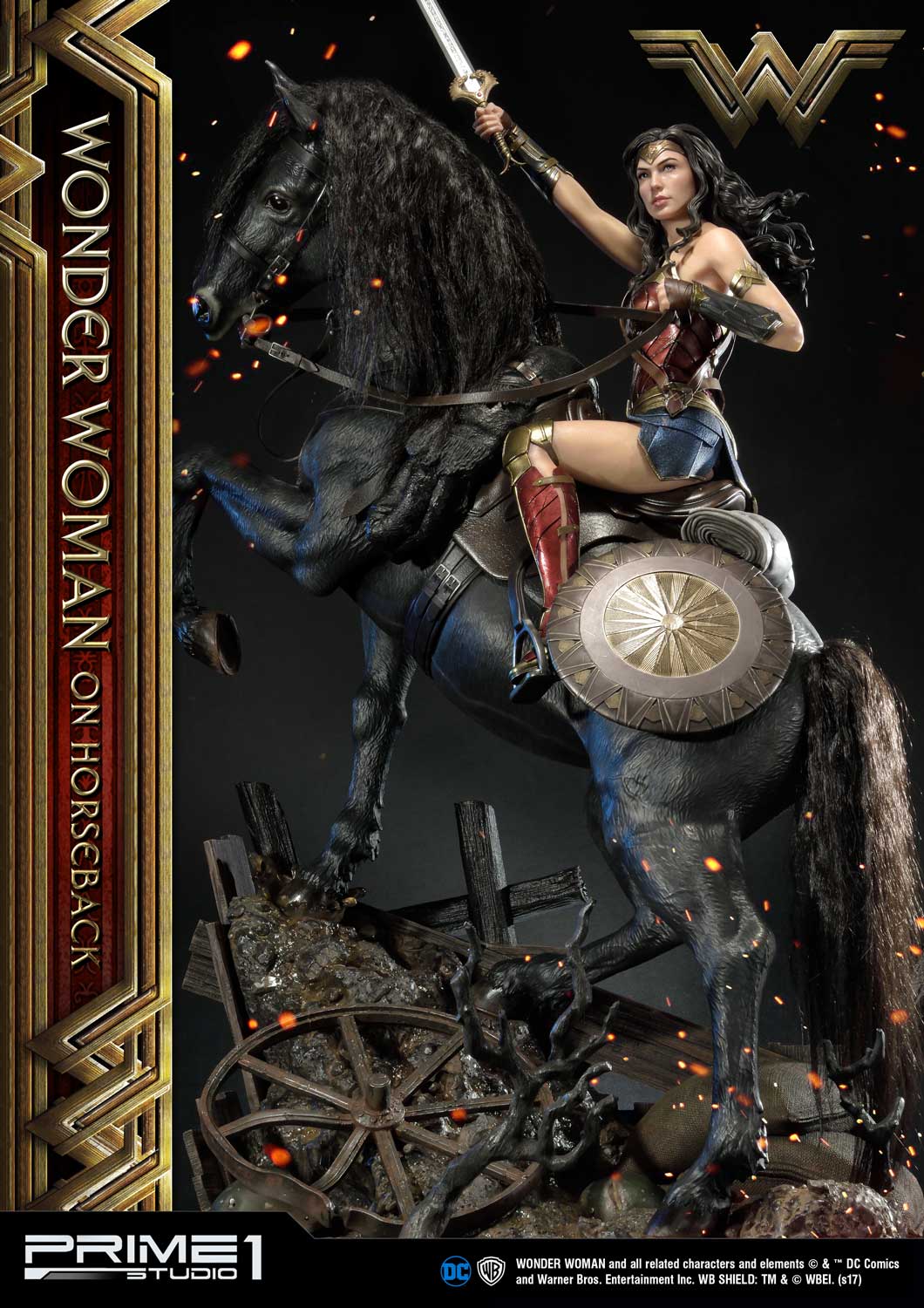 Museum Masterline Wonder Woman (Film) Wonder Woman on HorseBack Gold Version