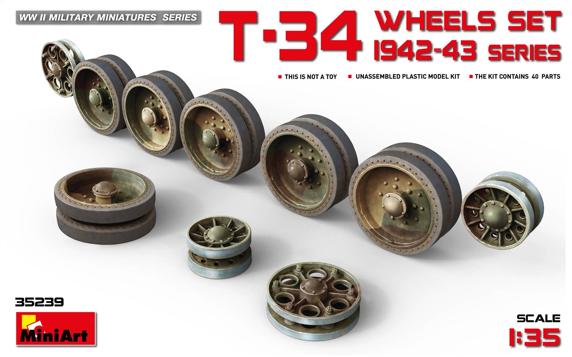 MiniArt T-34 Wheels Set. 1942-43 Series (1/35) | 4820183310767