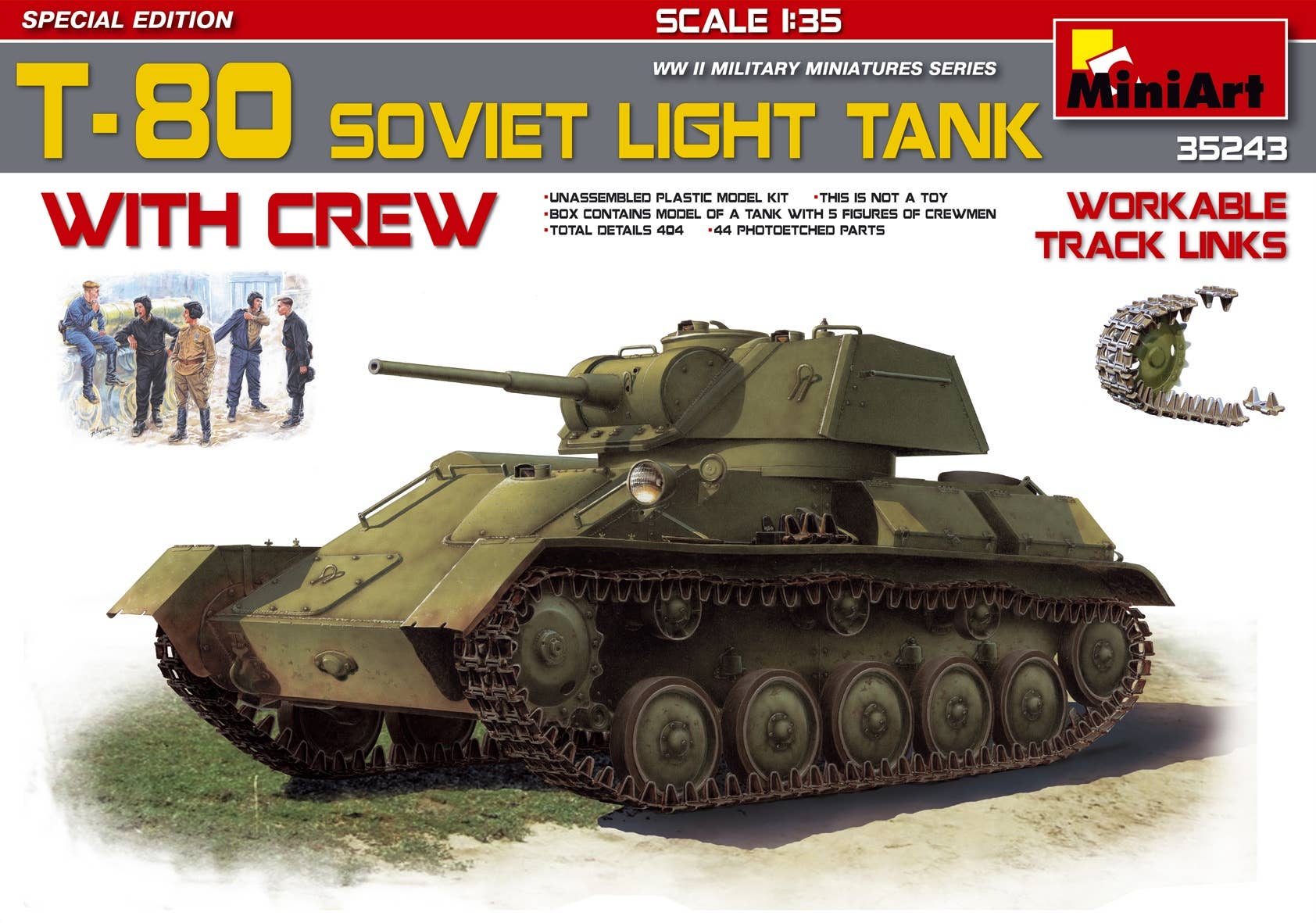 MiniArt T-80 Soviet Light Tank w/Crew.Special Edition (1/35) | 4820183310729