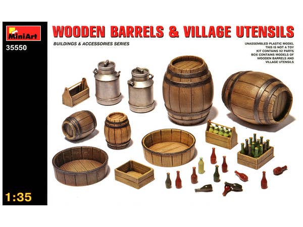 MiniArt Wooden Barrels & Village Utensils (1/35) | 4820041102008