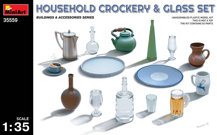 MiniArt 1/35 Household Crockery & Glass Set | 4820183310613