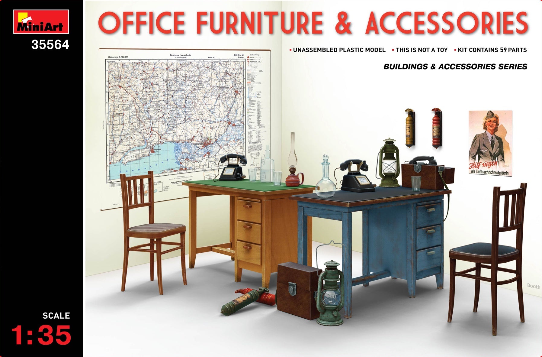 MiniArt 1/35 Office Furniture & Accessories | 4820183310514