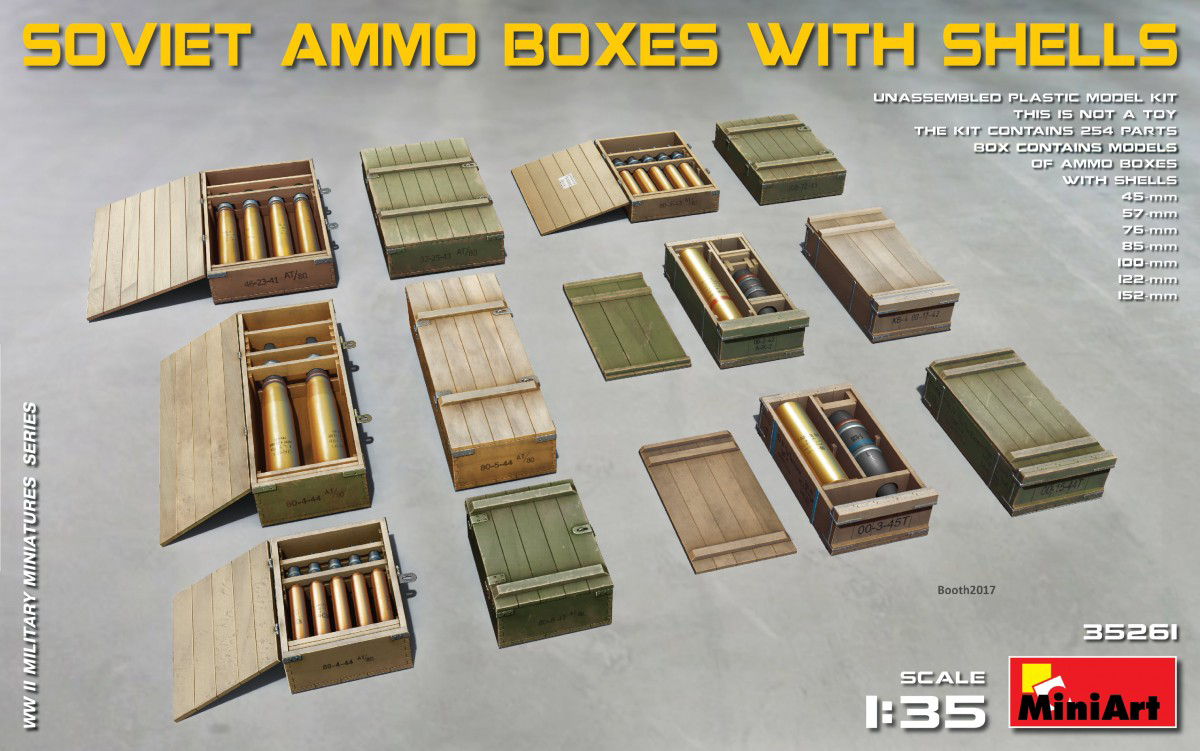MiniArt Soviet Ammo Boxes w/Shells (1/35) | 4820183311252
