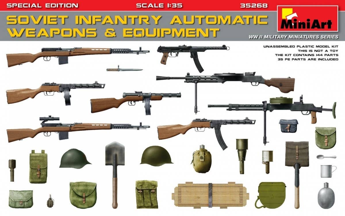 MiniArt 1/35 Soviet Infantry Automatic Weapons & Equipment.Special Edition (PE Parts) | 4820183311368