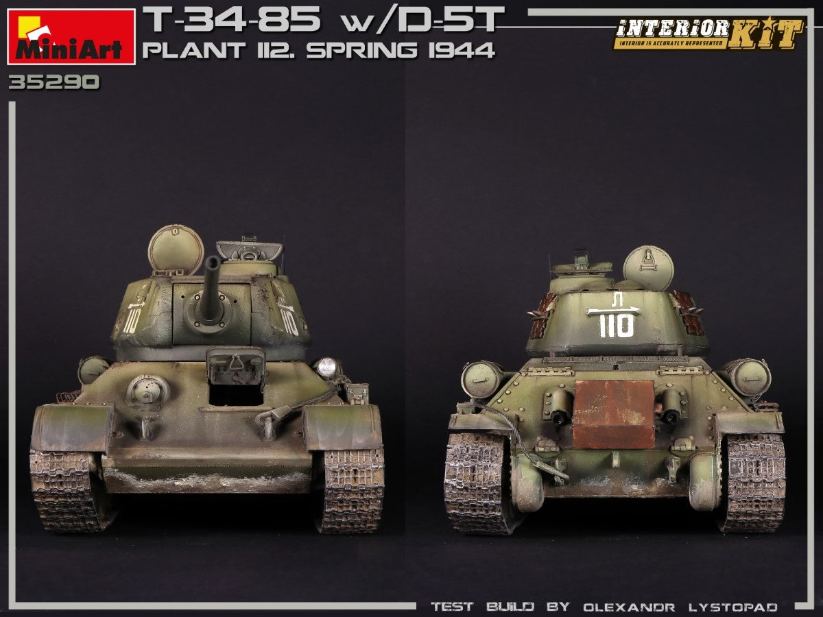 MiniArt 1/35 T-34/85 w/D-5T. PLANT 112. SPRING 1944. INTERIOR KIT | 4820183313171