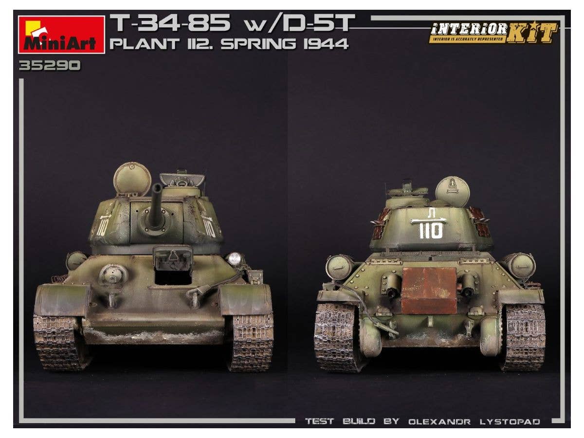 MiniArt 1/35 T-34/85 w/D-5T. PLANT 112. SPRING 1944. INTERIOR KIT | 4820183313171