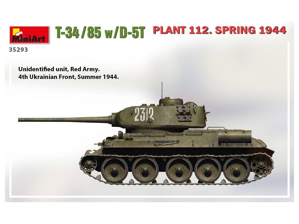 MiniArt 1/35 T-34-85 w/D-5T. Plant 112. Spring 1944 Tank | 4820183313263