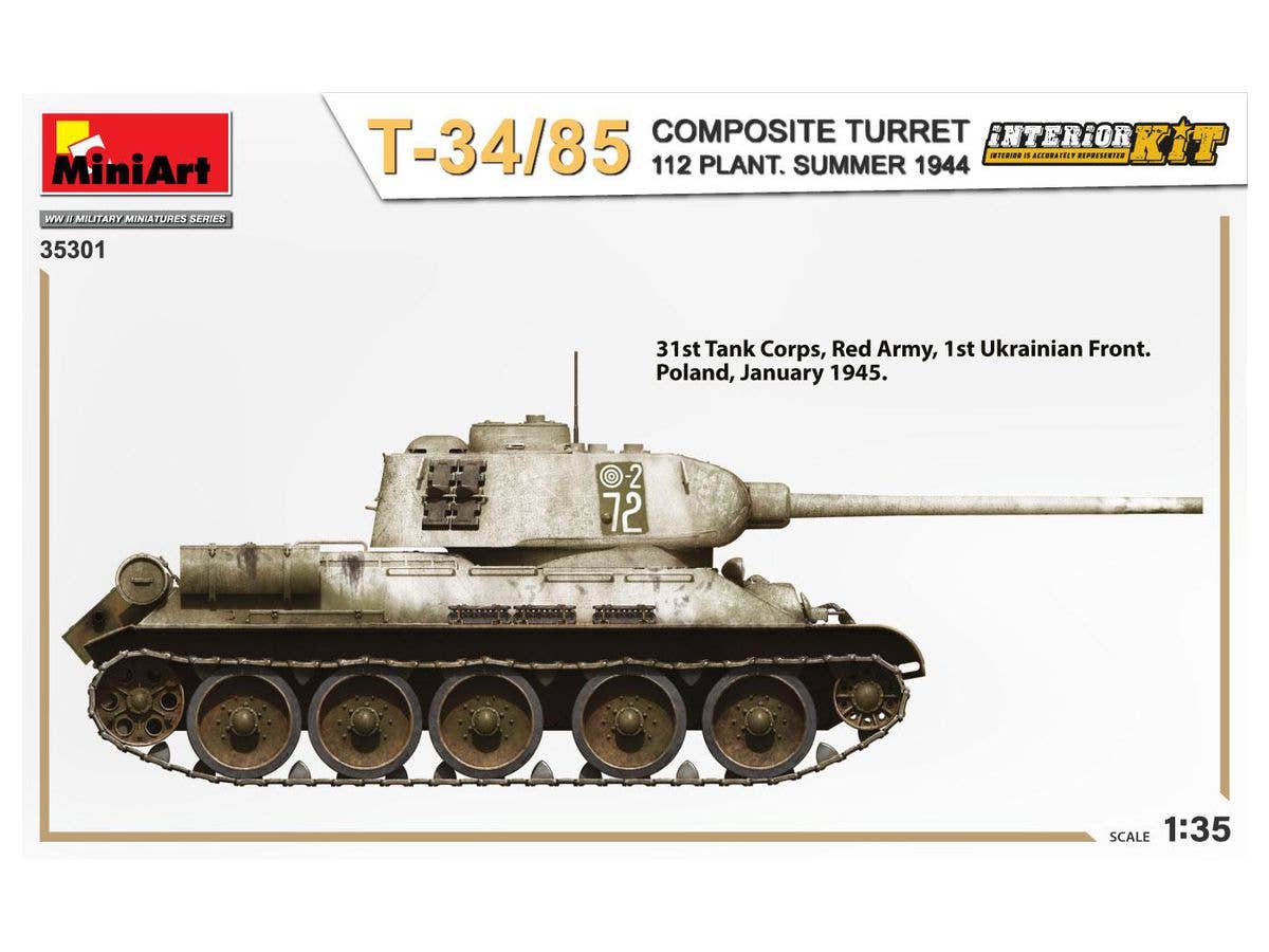 MiniArt 1/35 T-34-85 Composite Turret. 112 Plant. Summer 1944 Interior Kit | 4820183314222