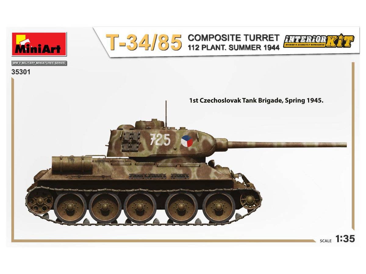 MiniArt 1/35 T-34-85 Composite Turret. 112 Plant. Summer 1944 Interior Kit | 4820183314222
