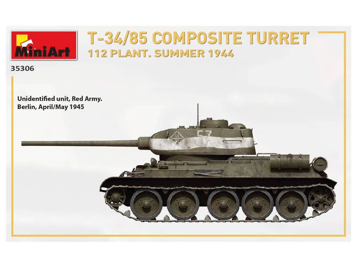 MiniArt 1/35 T-34/85 Composite Turret. 112 Plant. Summer 1944 1/35 Scale | 4820183313461