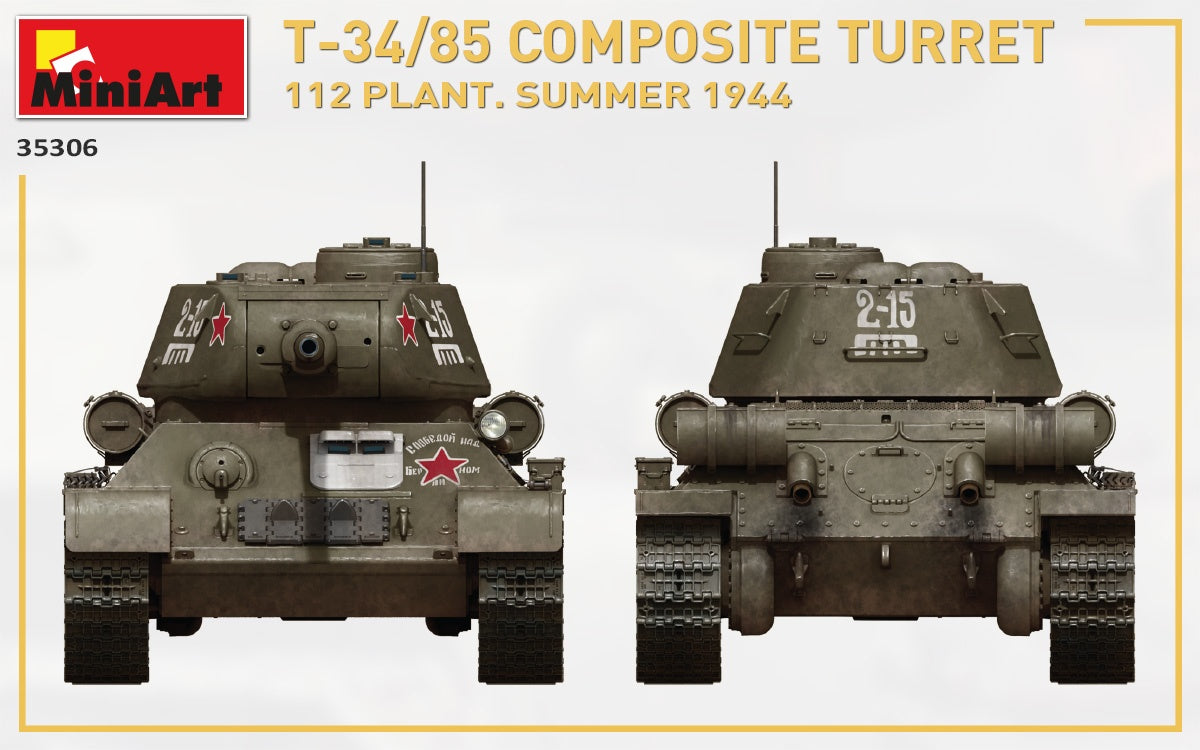 MiniArt 1/35 T-34/85 Composite Turret. 112 Plant. Summer 1944 1/35 Scale | 4820183313461