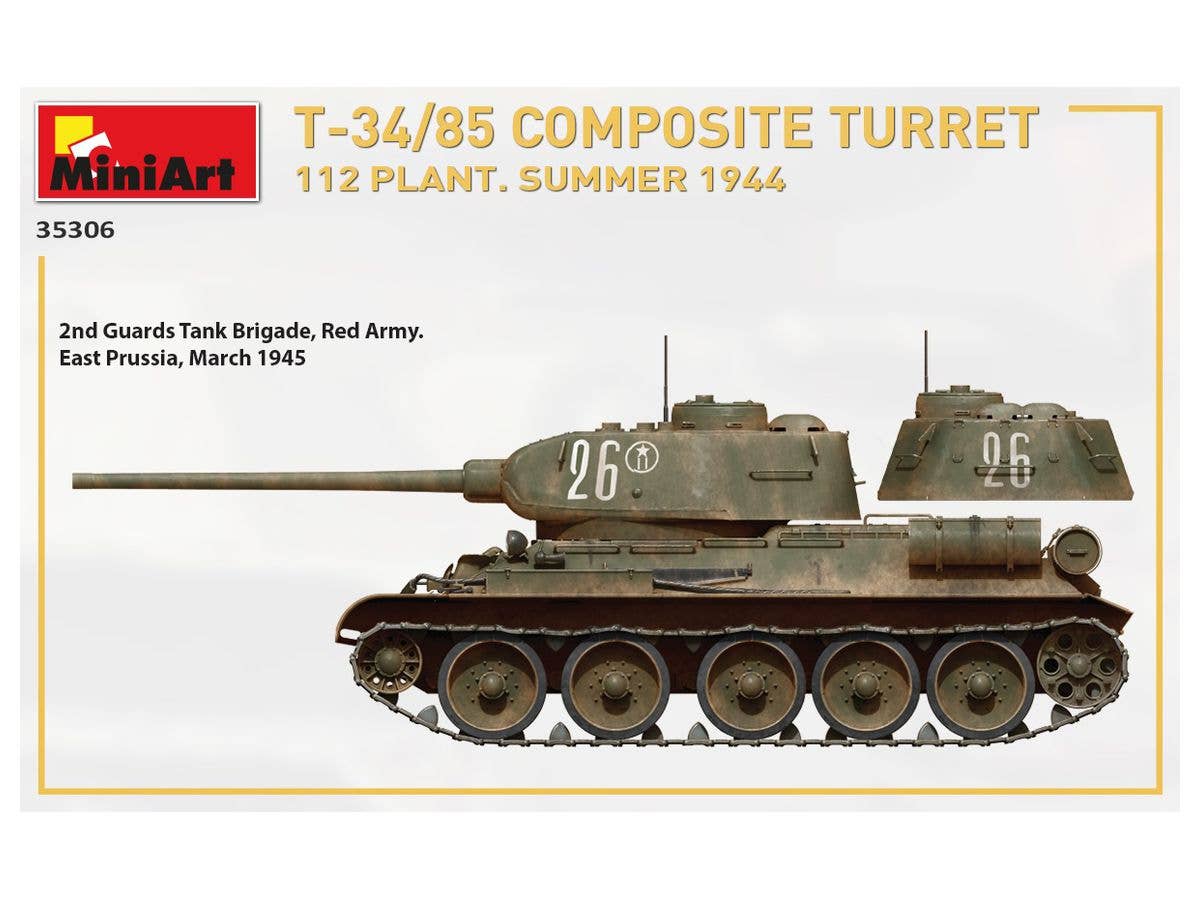MiniArt 1/35 T-34/85 Composite Turret. 112 Plant. Summer 1944 1/35 Scale | 4820183313461