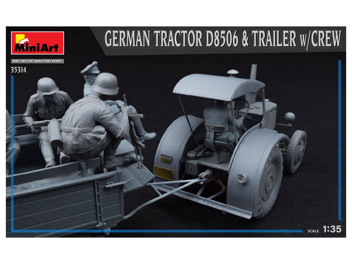 MiniArt 1/35 German Tractor D8506 with Trailer & Crew | 4820183314239