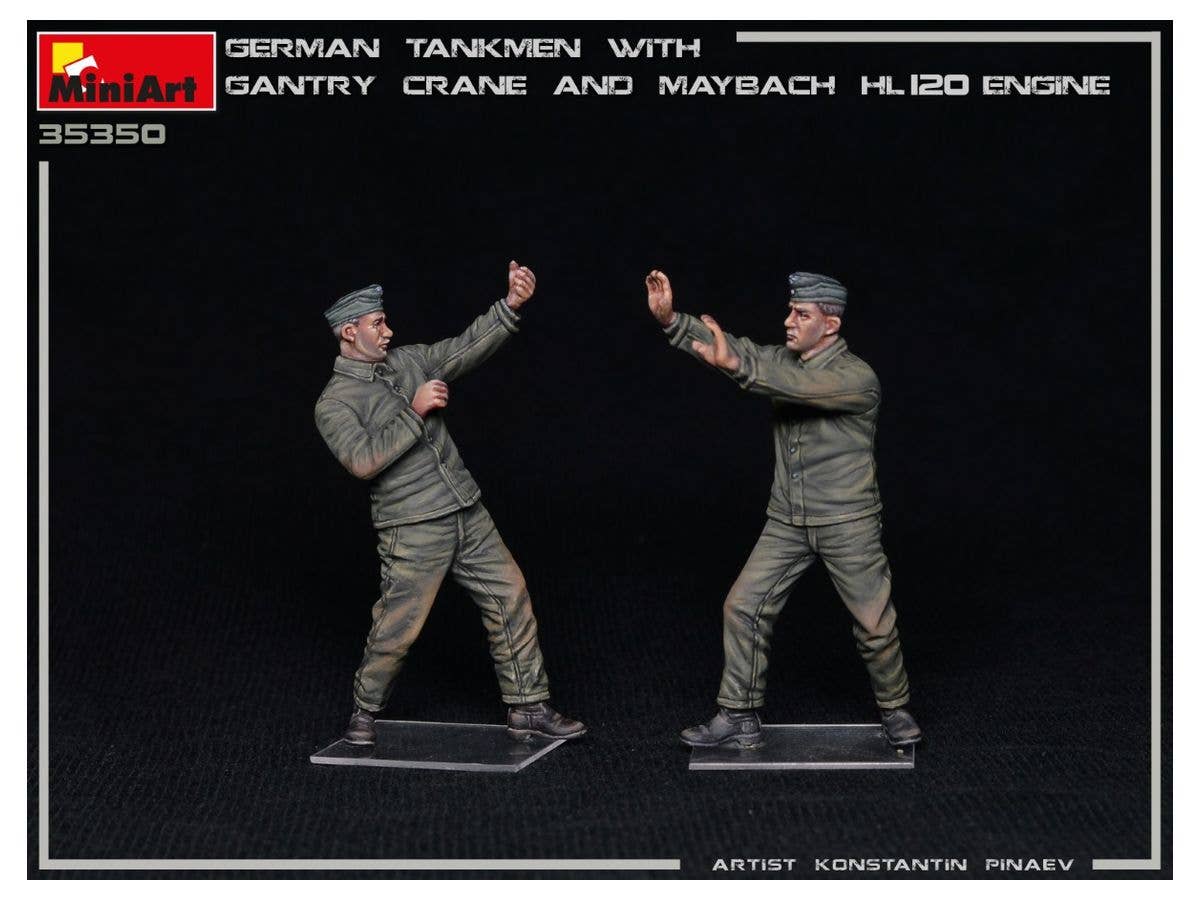MiniArt 1/35 German Tankmen with Gantry Crane & Maybach HL 120 Engine | 4820183313645