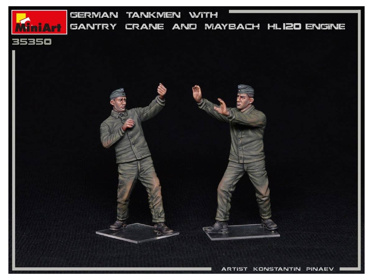 MiniArt 1/35 German Tankmen with Gantry Crane & Maybach HL 120 Engine | 4820183313645