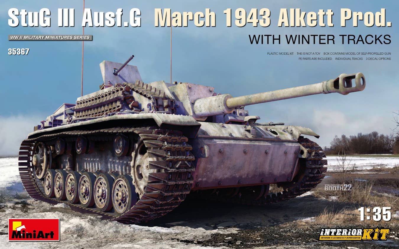 MiniArt 1/35 StuG III Ausf. G March 1943 Alkett Prod w/Winter Tracks. Interior Kit | 5905090346166