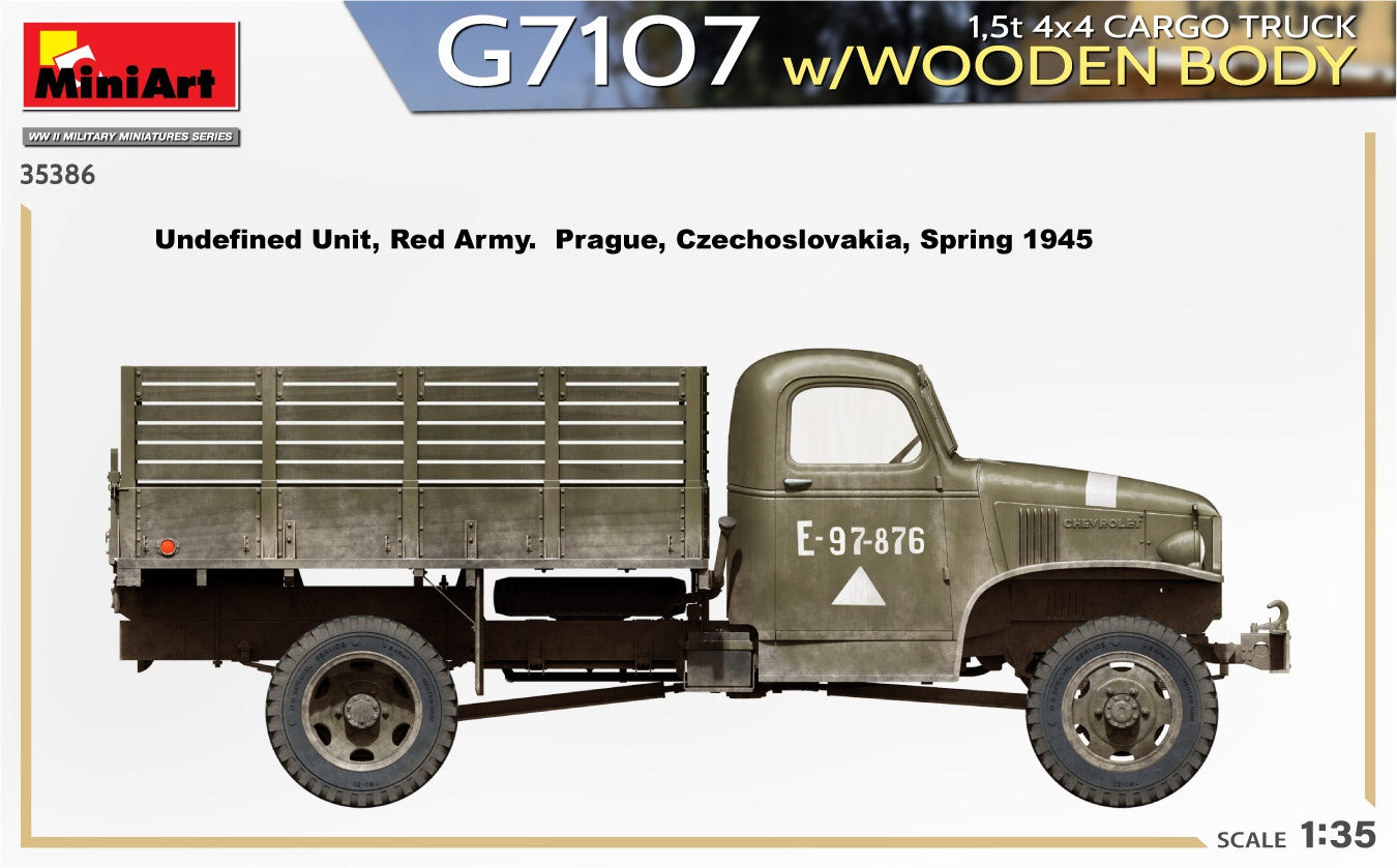 Miniart 1/35 1,5t 4x4 G7107 Cargo Truck w/Wooden Body | 4820183314604