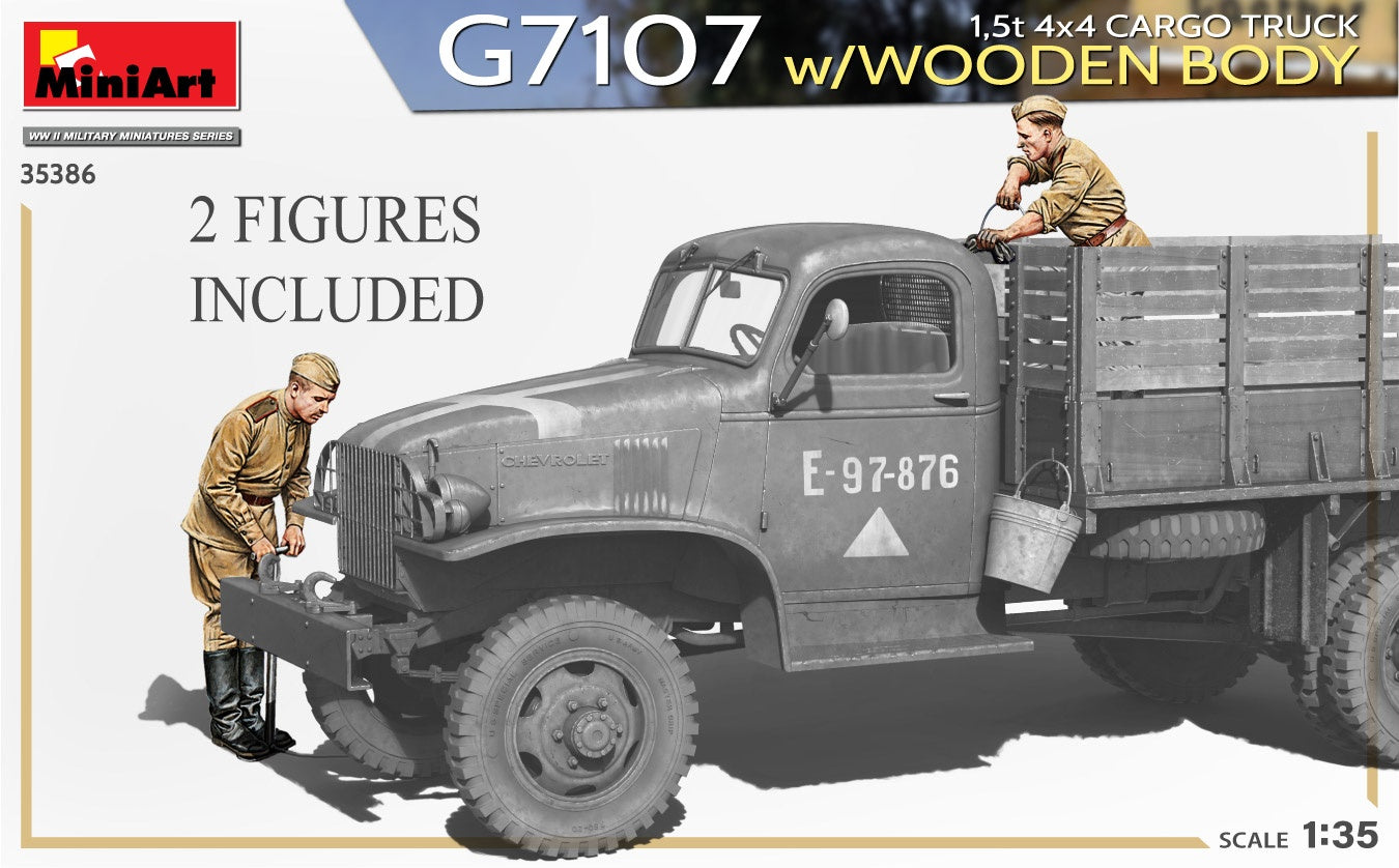 Miniart 1/35 1,5t 4x4 G7107 Cargo Truck w/Wooden Body | 4820183314604