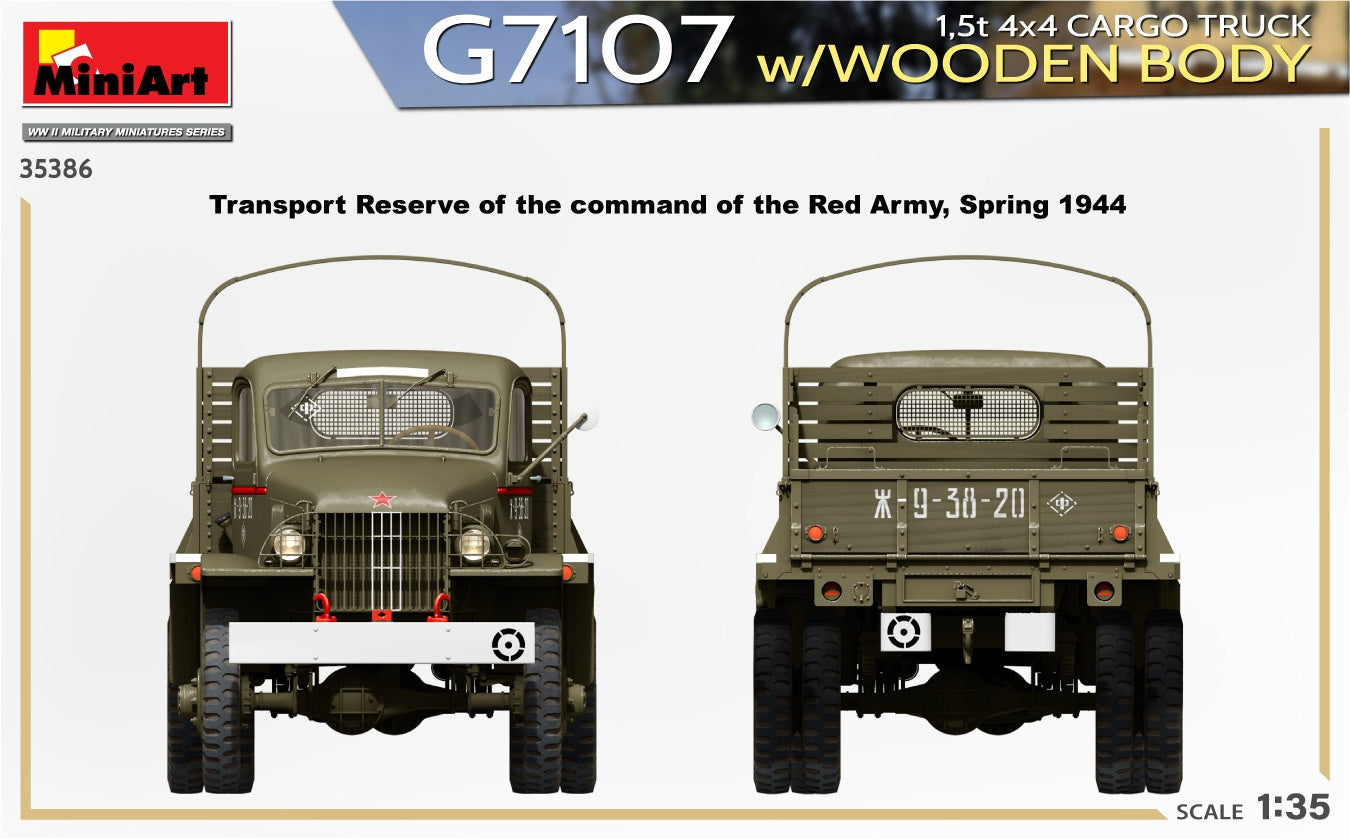Miniart 1/35 1,5t 4x4 G7107 Cargo Truck w/Wooden Body | 4820183314604