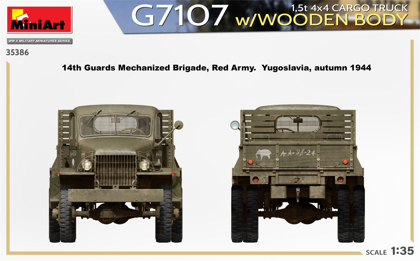 Miniart 1/35 1,5t 4x4 G7107 Cargo Truck w/Wooden Body | 4820183314604