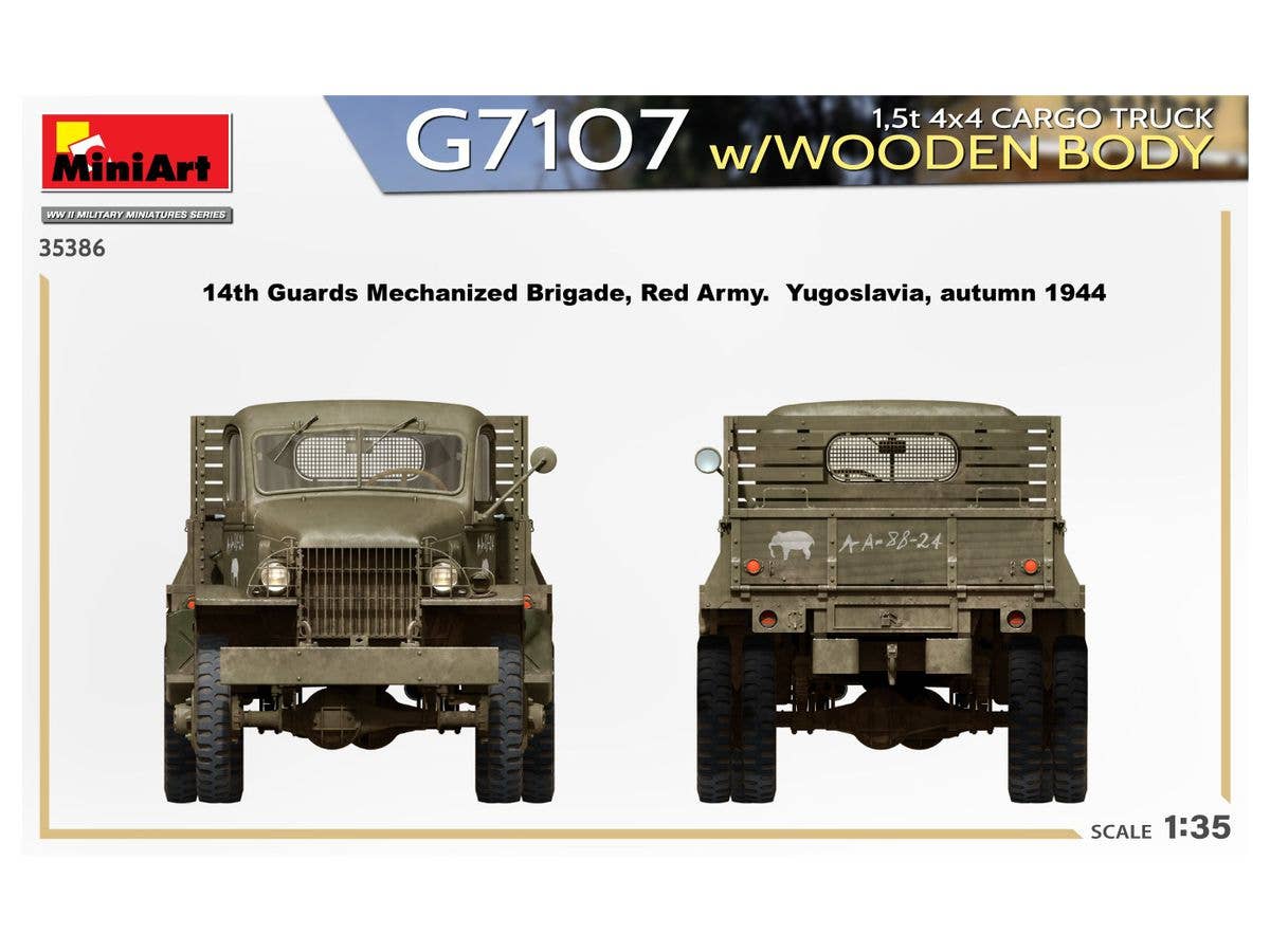 Miniart 1/35 1,5t 4x4 G7107 Cargo Truck w/Wooden Body | 4820183314604