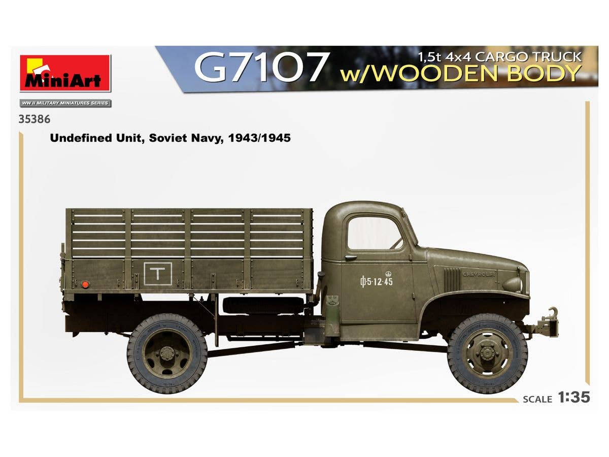 Miniart 1/35 1,5t 4x4 G7107 Cargo Truck w/Wooden Body | 4820183314604