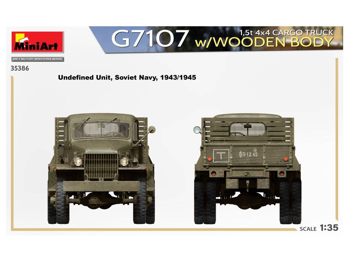 Miniart 1/35 1,5t 4x4 G7107 Cargo Truck w/Wooden Body | 4820183314604
