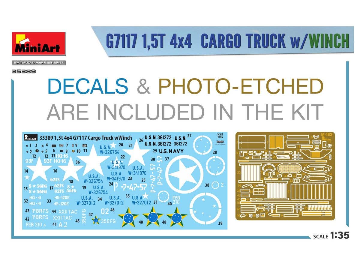 Miniart 1/35 1,5t 4x4 G7117 Cargo Truck w/Winch | 4820183314406