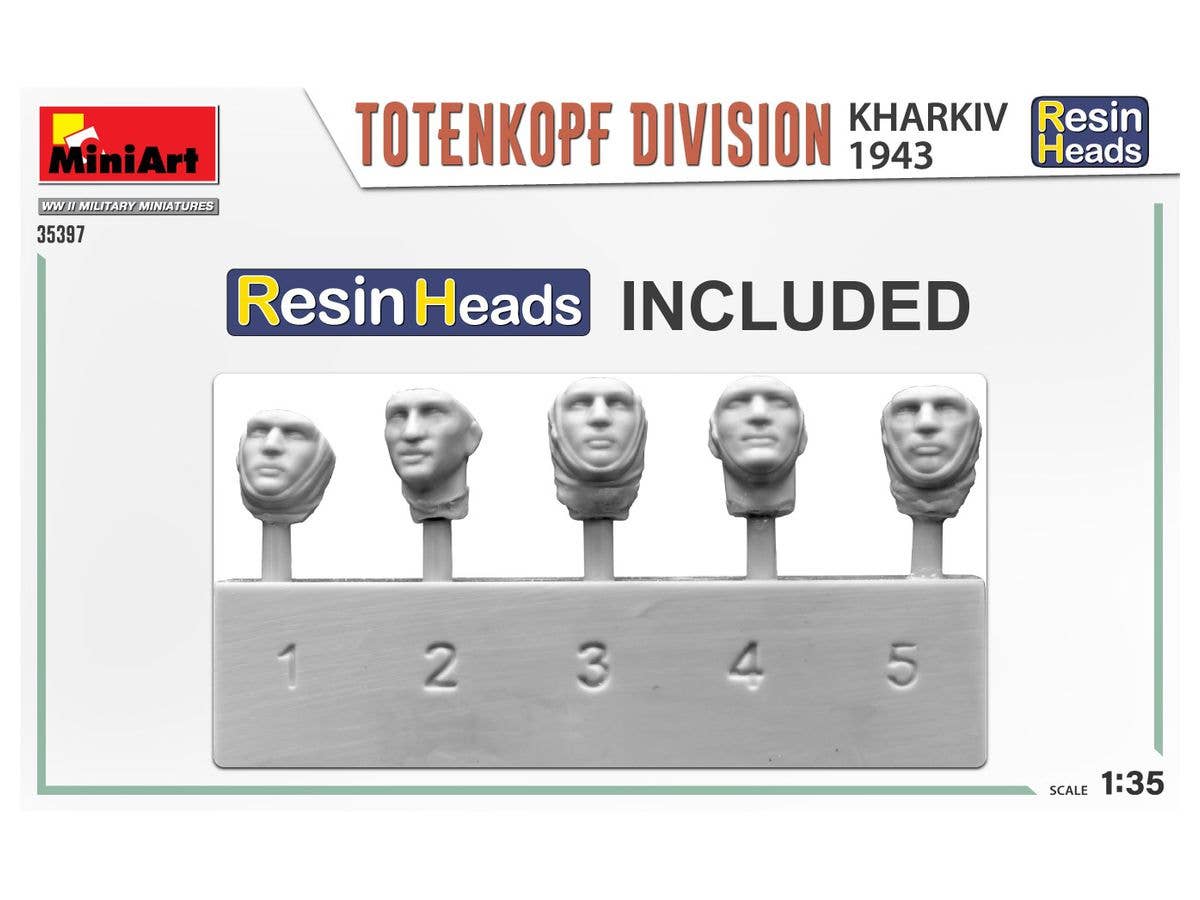 Miniart 1/35 Totenkopf Division. Kharkov 1943. Resin Heads | 4820183314284