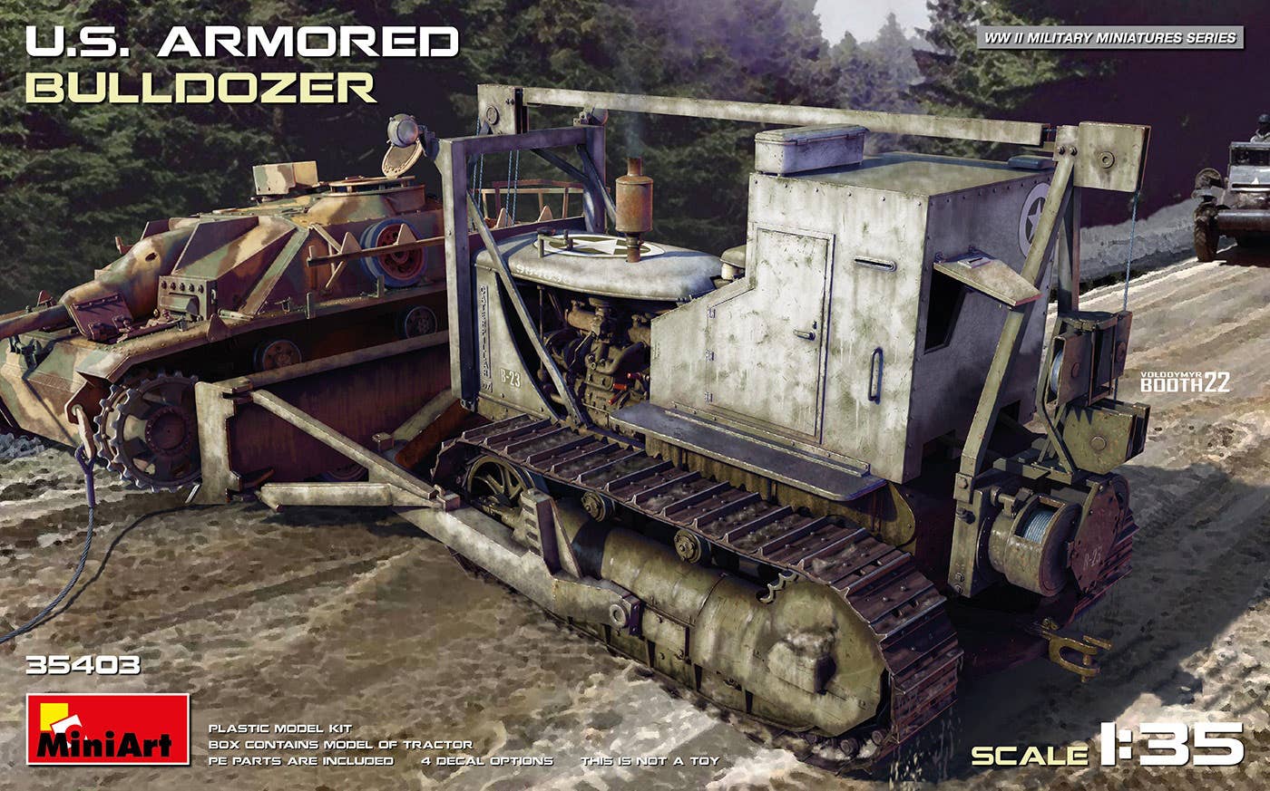 MiniArt 1/35 U.S. Armored Bulldozer, Vehicle | 5905090346241