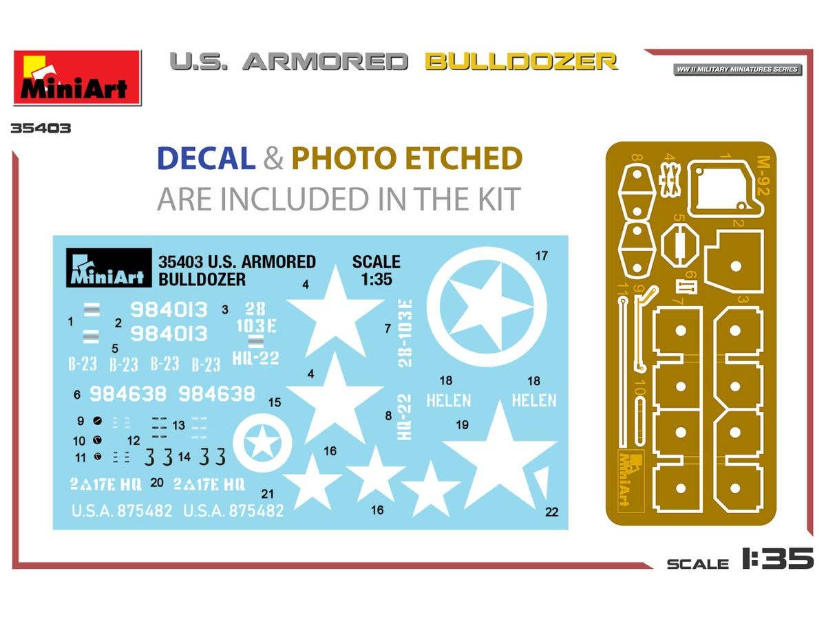 MiniArt 1/35 U.S. Armored Bulldozer, Vehicle | 5905090346241