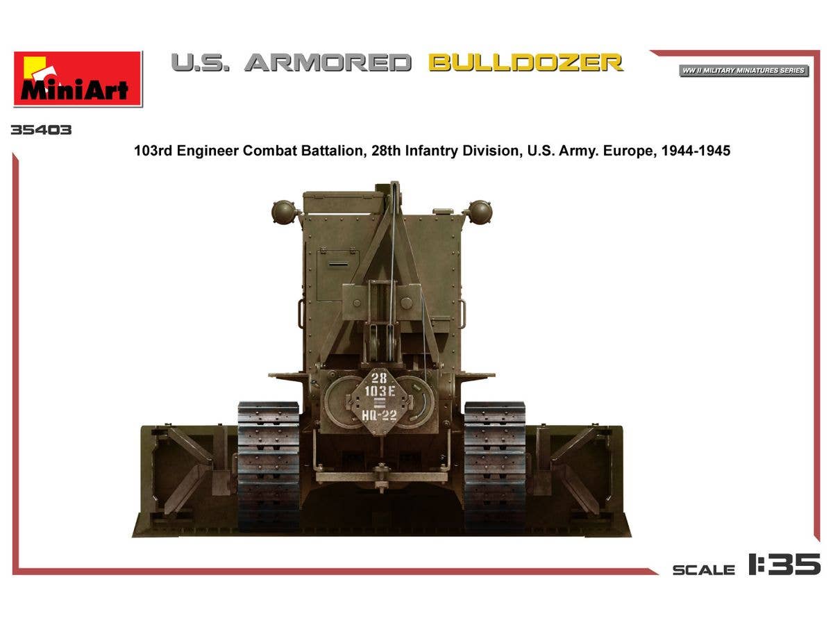 MiniArt 1/35 U.S. Armored Bulldozer, Vehicle | 5905090346241