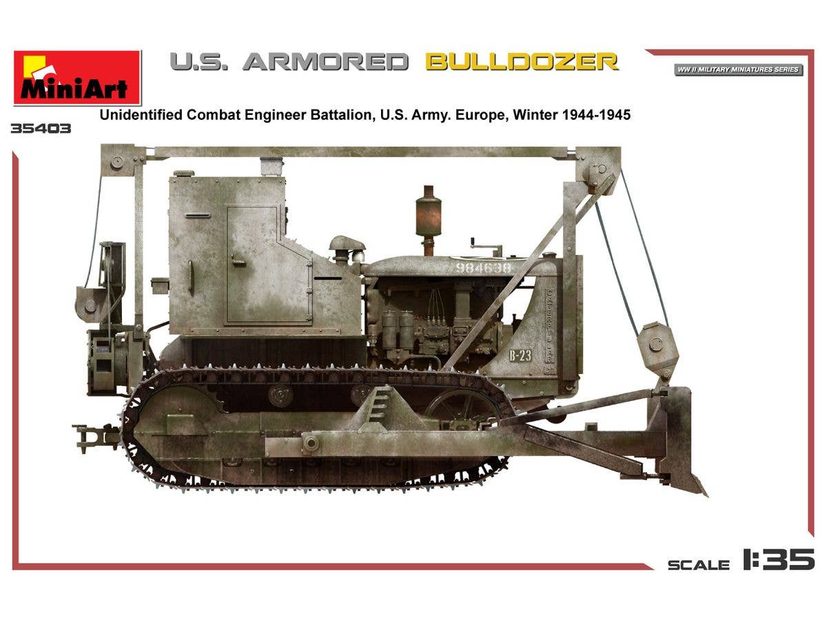 MiniArt 1/35 U.S. Armored Bulldozer, Vehicle | 5905090346241