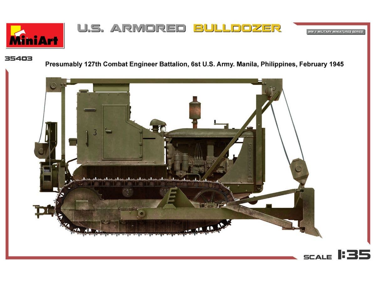 MiniArt 1/35 U.S. Armored Bulldozer, Vehicle | 5905090346241