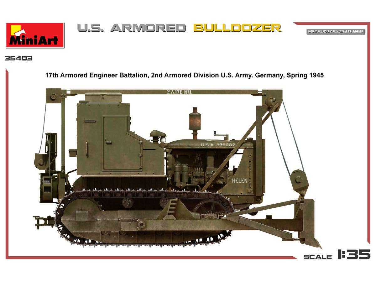 MiniArt 1/35 U.S. Armored Bulldozer, Vehicle | 5905090346241