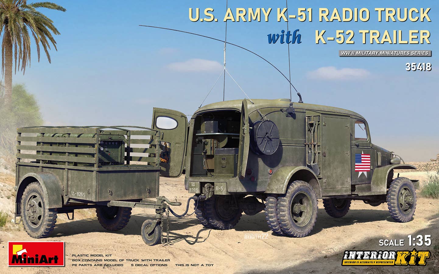 MiniArt 1/35 US Army K-51 Radio Truck with K-52 Trailer. Interior Kit | 5905937497297
