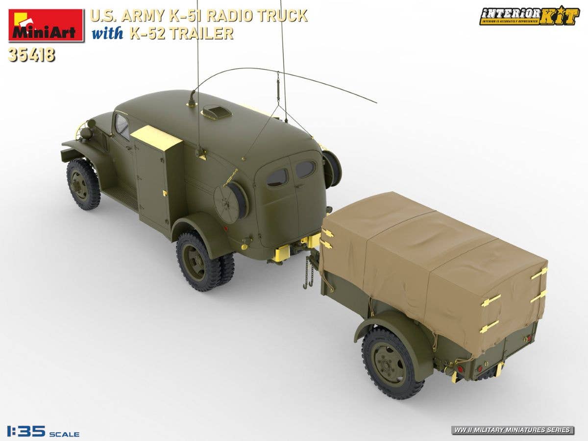 MiniArt 1/35 US Army K-51 Radio Truck with K-52 Trailer. Interior Kit | 5905937497297