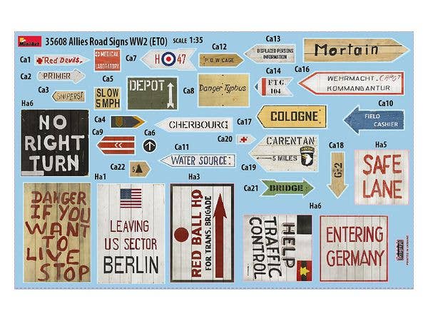 MiniArt 1/35 Allied Road Signs WWII. European Theatre of Operations | 4820183312600