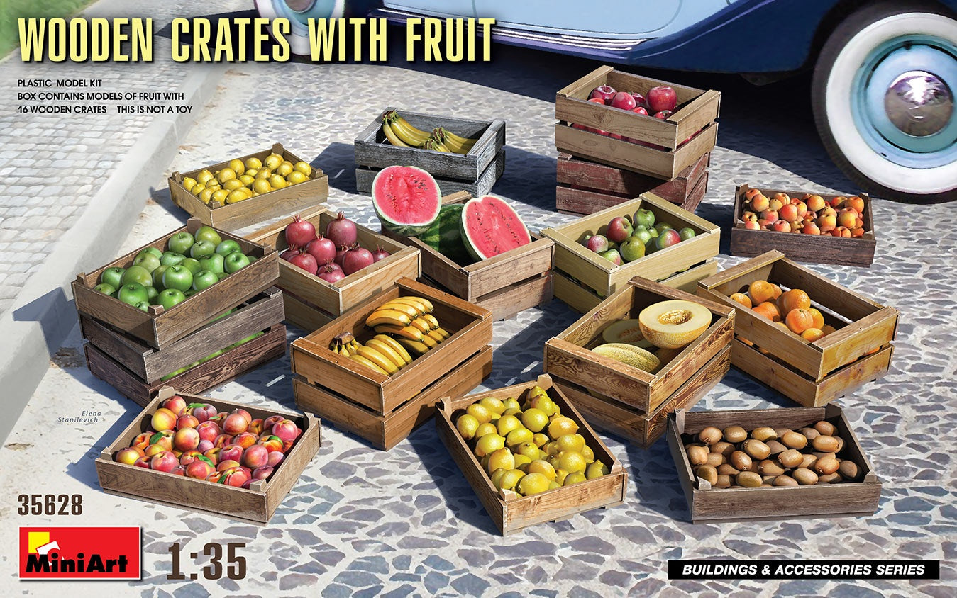 Miniart 1/35 Wooden Crates with Fruit | 4820183314390