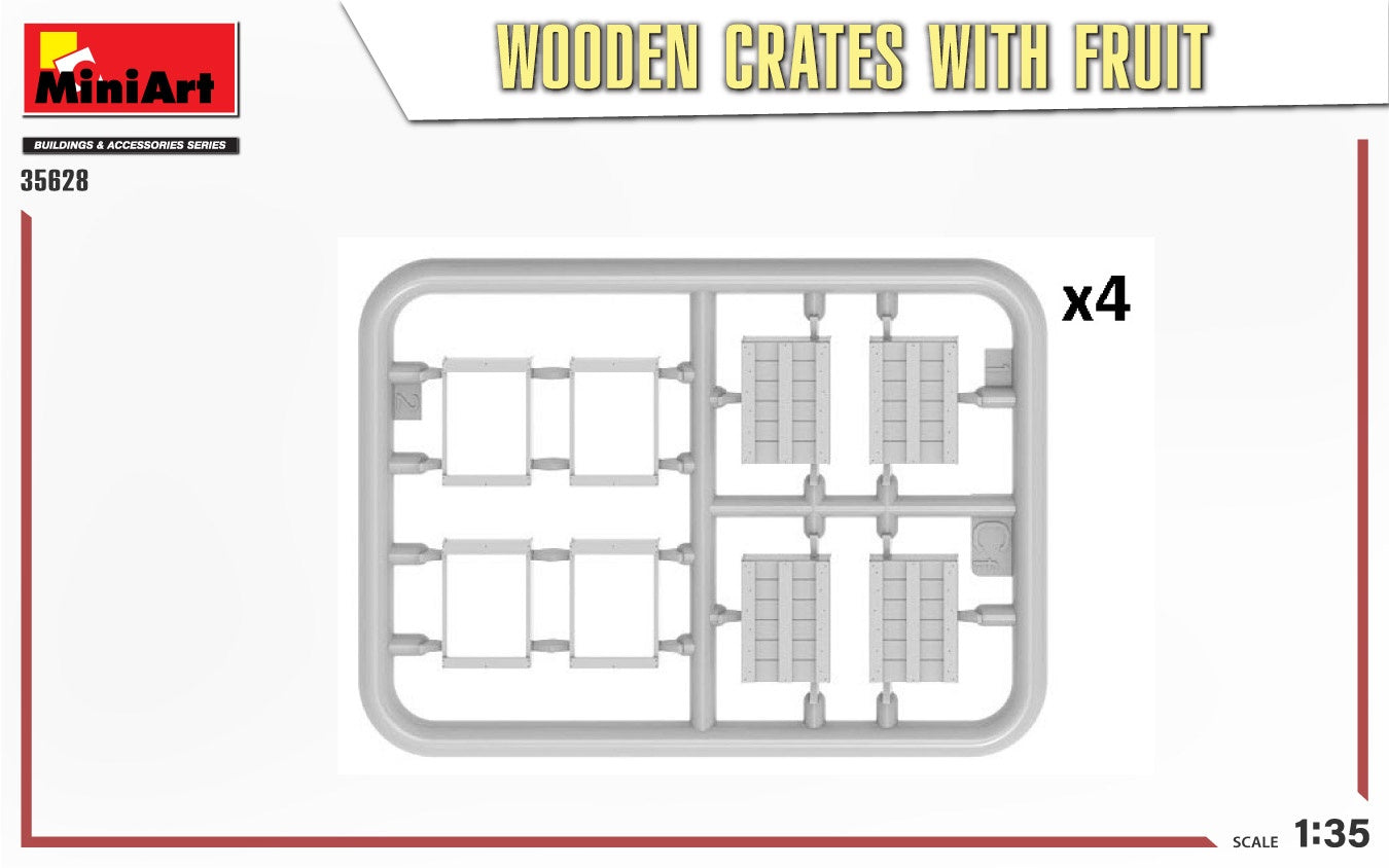 Miniart 1/35 Wooden Crates with Fruit | 4820183314390