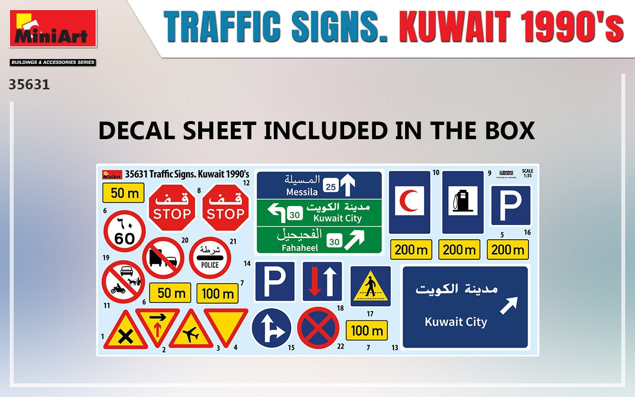 MiniArt 1/35 Kuwait's 1990 Traffic Signs | 4820183313829