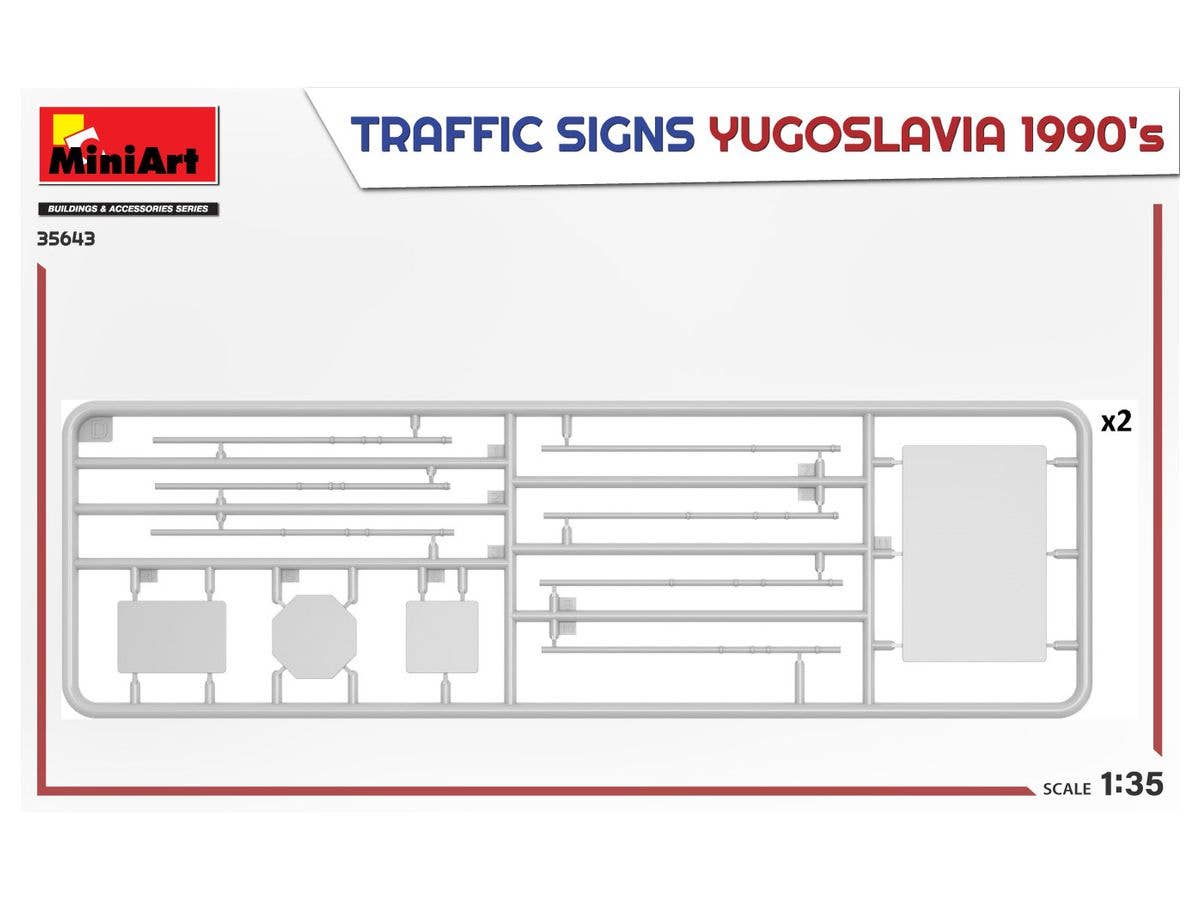 Miniart 1/35 Traffic Signs Yugoslavia 1990's | 4820183314451